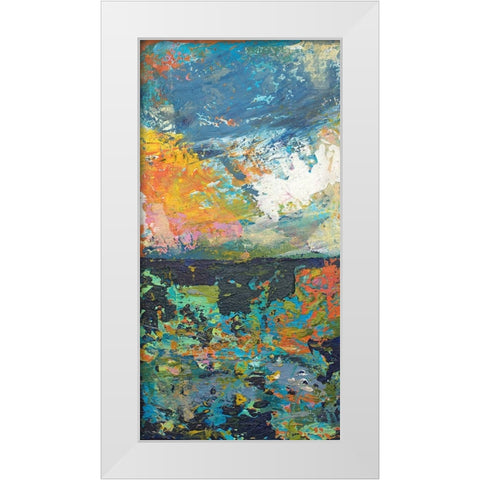 Sunset Panel I White Modern Wood Framed Art Print by Athas, Vas