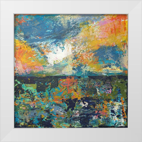 Sunset White Modern Wood Framed Art Print by Athas, Vas