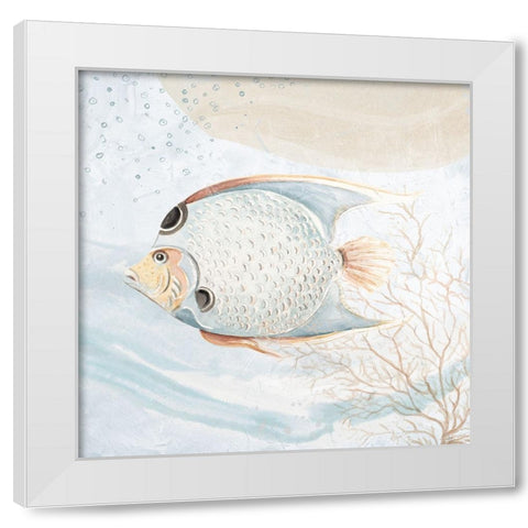 Ocean Oasis Bubbles Tropical Fish White Modern Wood Framed Art Print by Pinto, Patricia