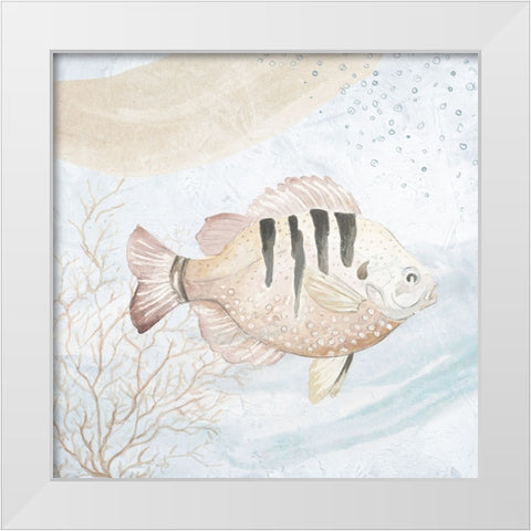 Ocean Oasis Waves Tropical Fish II White Modern Wood Framed Art Print by Pinto, Patricia