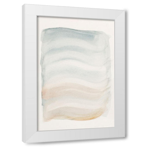 Soft Tropical Waves Abstract White Modern Wood Framed Art Print by Pinto, Patricia