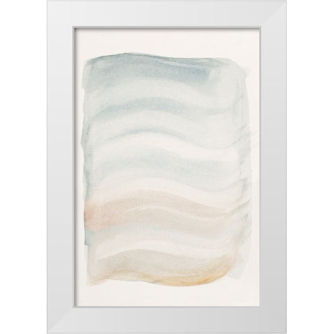 Soft Tropical Waves Abstract White Modern Wood Framed Art Print by Pinto, Patricia