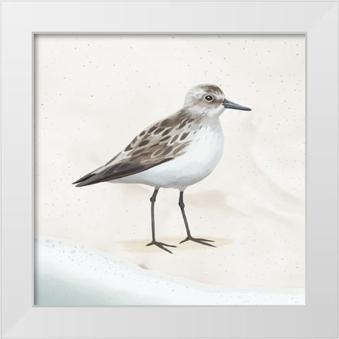 Sandpiper on the Beach I White Modern Wood Framed Art Print by Sheppard, Lucca