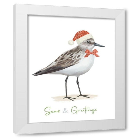 Christmas Sandpiper I White Modern Wood Framed Art Print by Sheppard, Lucca