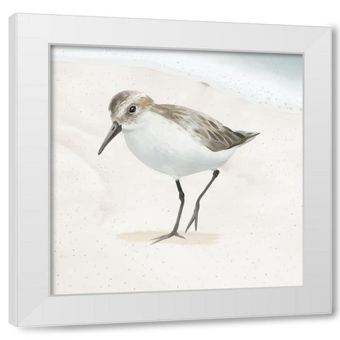 Sandpiper on the Beach II White Modern Wood Framed Art Print by Sheppard, Lucca