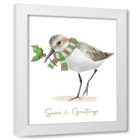 Christmas Sandpiper II White Modern Wood Framed Art Print by Sheppard, Lucca