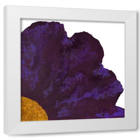 Purple Petal White Modern Wood Framed Art Print by Grace, Ajoya