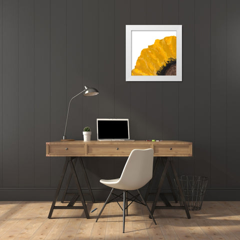 Yellow Petal White Modern Wood Framed Art Print by Grace, Ajoya