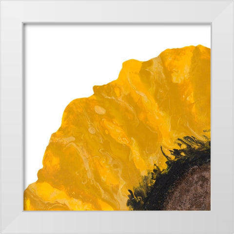 Yellow Petal White Modern Wood Framed Art Print by Grace, Ajoya