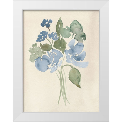 Blue Bouquet I White Modern Wood Framed Art Print by Price, Lucille