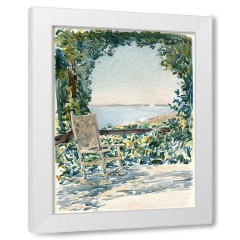 Sea View Garden White Modern Wood Framed Art Print by Piddix