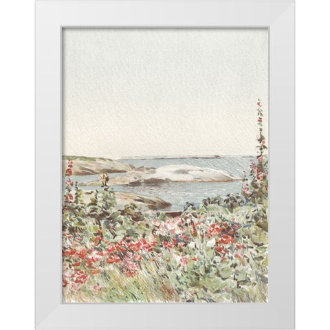 Garden by the Sea II White Modern Wood Framed Art Print by Piddix