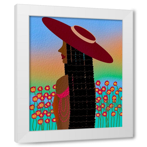 Lola Lady White Modern Wood Framed Art Print by Lorintheory