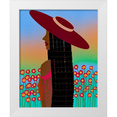 Lola Lady White Modern Wood Framed Art Print by Lorintheory