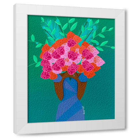 Blooming White Modern Wood Framed Art Print by Lorintheory