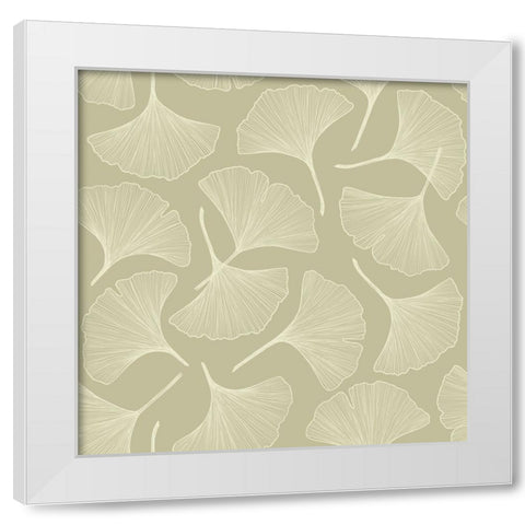 Fan Pattern White Modern Wood Framed Art Print by Piddix