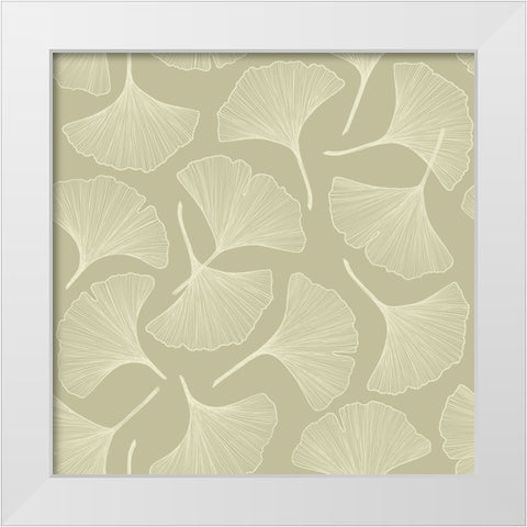 Fan Pattern White Modern Wood Framed Art Print by Piddix
