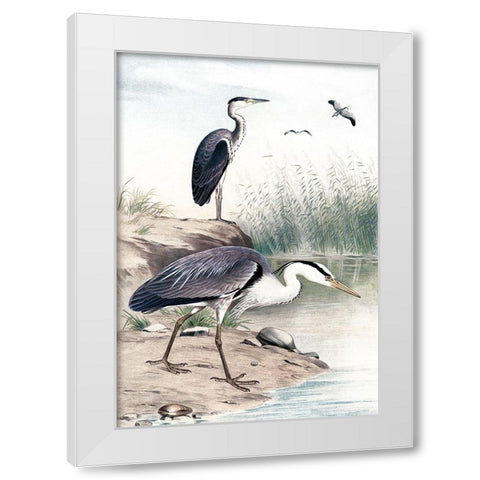 Along the Shores I White Modern Wood Framed Art Print by Piddix