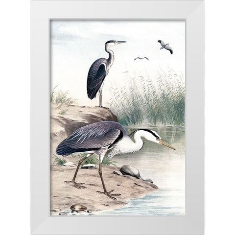 Along the Shores I White Modern Wood Framed Art Print by Piddix