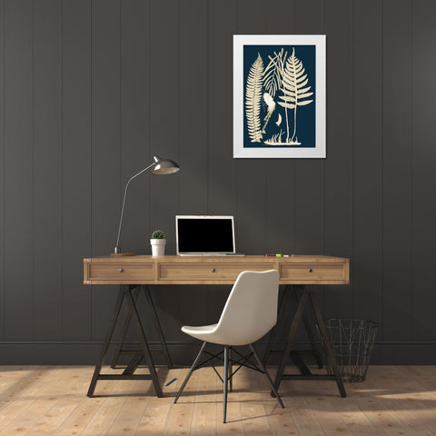 Ferns I White Modern Wood Framed Art Print by Piddix