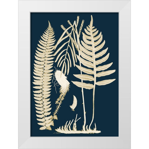 Ferns I White Modern Wood Framed Art Print by Piddix