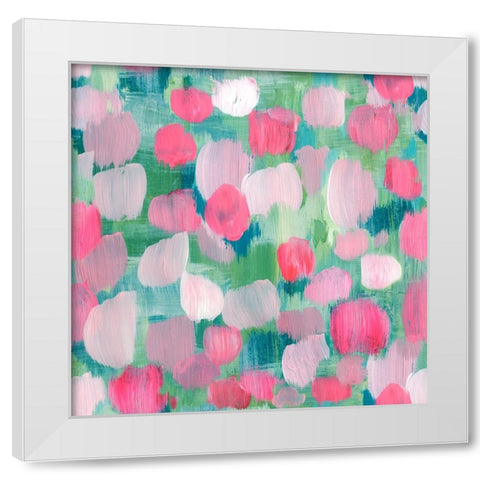Rose Toss White Modern Wood Framed Art Print by Piddix