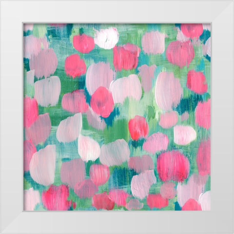 Rose Toss White Modern Wood Framed Art Print by Piddix
