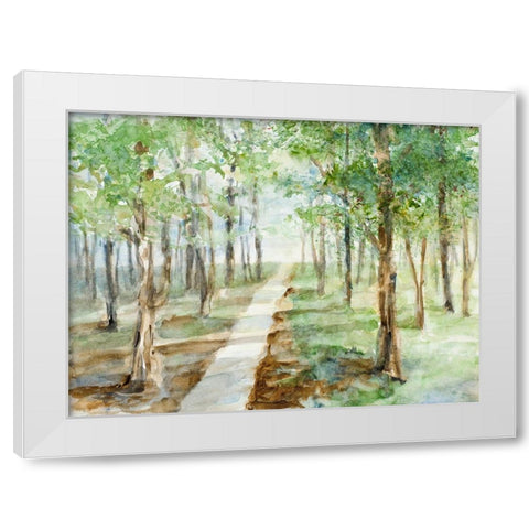 Morning Walk White Modern Wood Framed Art Print by Loreth, Lanie