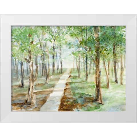 Morning Walk White Modern Wood Framed Art Print by Loreth, Lanie
