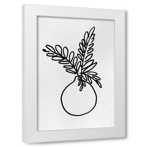 Simply Leaves In Vase III White Modern Wood Framed Art Print by Loreth, Lanie