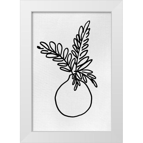 Simply Leaves In Vase III White Modern Wood Framed Art Print by Loreth, Lanie