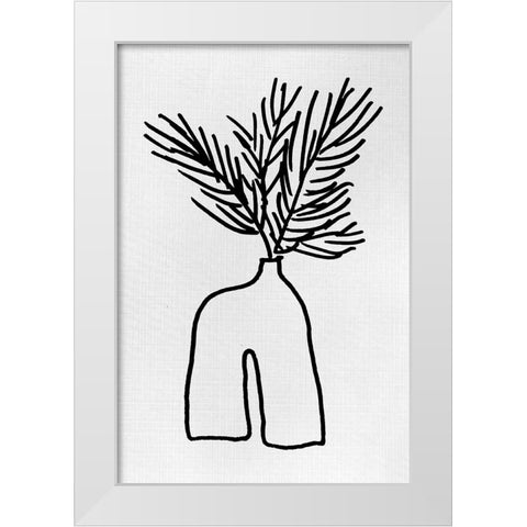 Simply Leaves in Vase IV White Modern Wood Framed Art Print by Loreth, Lanie