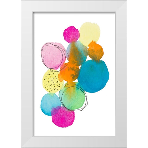 Fabulouse Dots White Modern Wood Framed Art Print by Krinlox