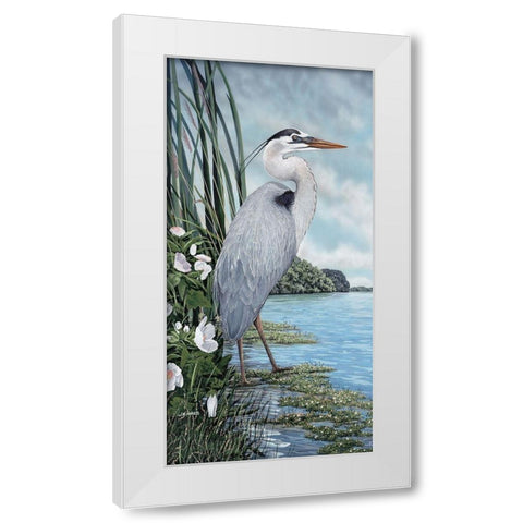 Great Blue Heron White Modern Wood Framed Art Print by Harris, James