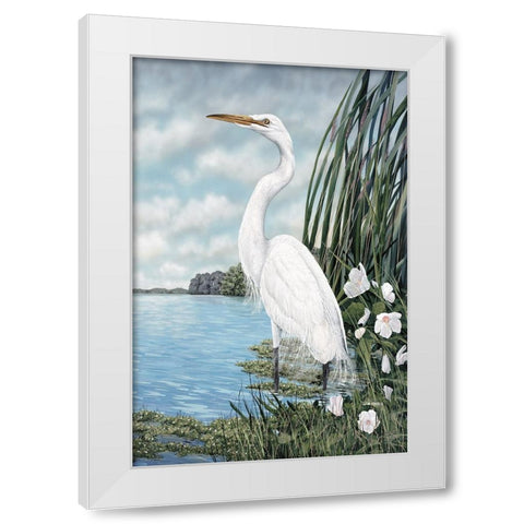 Great White Egret White Modern Wood Framed Art Print by Harris, James