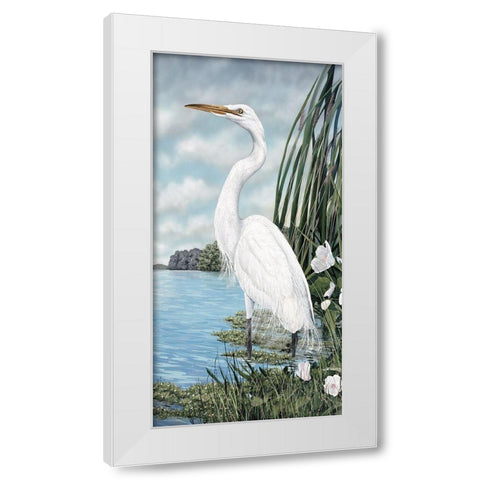 Great White Egret White Modern Wood Framed Art Print by Harris, James