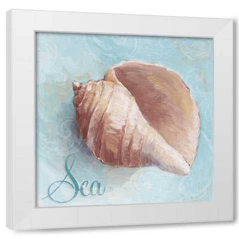 Sea  (blue) White Modern Wood Framed Art Print by Loreth, Lanie