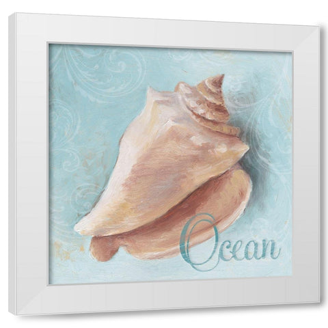 Ocean (blue) White Modern Wood Framed Art Print by Loreth, Lanie