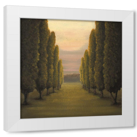 English Garden I White Modern Wood Framed Art Print by Marcon, Michael