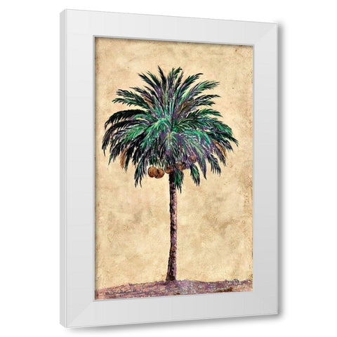 Coconut Tribal Palm I White Modern Wood Framed Art Print by Pattinian, Merri