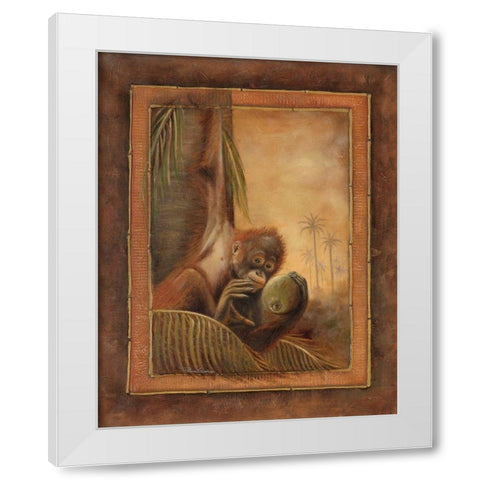 Orangutan I White Modern Wood Framed Art Print by Pinto, Patricia