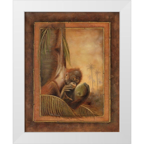Orangutan I White Modern Wood Framed Art Print by Pinto, Patricia