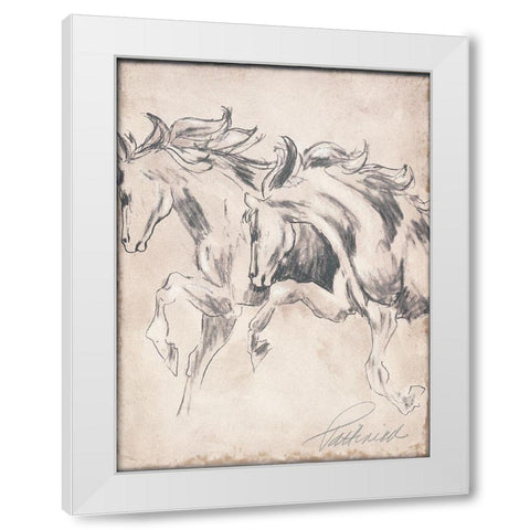 Majestic Horse II White Modern Wood Framed Art Print by Pattinian, Merri