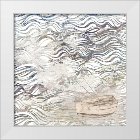 Lost At Sea II White Modern Wood Framed Art Print by Pinto, Patricia