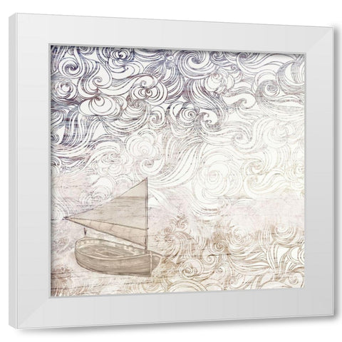 Lost At Sea III White Modern Wood Framed Art Print by Pinto, Patricia