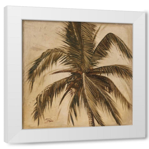 Sepia Palm III White Modern Wood Framed Art Print by Pinto, Patricia