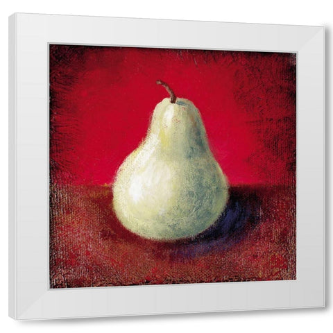 Pear White Modern Wood Framed Art Print by Loreth, Lanie