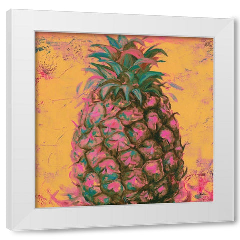 Pop Contemporary Pineapple I White Modern Wood Framed Art Print by Pinto, Patricia