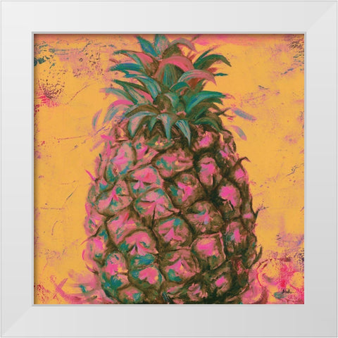 Pop Contemporary Pineapple I White Modern Wood Framed Art Print by Pinto, Patricia