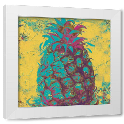 Pop Contemporary Pineapple II White Modern Wood Framed Art Print by Pinto, Patricia